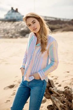 Kiel James Patrick Bahama Breeze Striped Oxford^Women Shirts