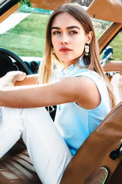 Kiel James Patrick Blue Bay Ruffle Shirt^Women Shirts