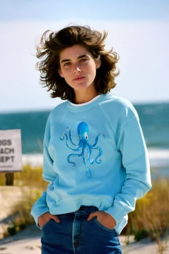 Kiel James Patrick Cerulean Octopus Sweatshirt^Women Sweatshirts