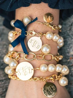 Kiel James Patrick Classy Girls Wear Pearls Monogram Bracelet^ Monogrammed Jewelry