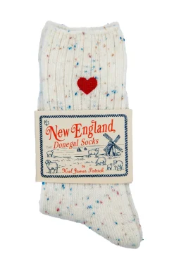 Kiel James Patrick Cream Heart Donegal Socks^ Socks