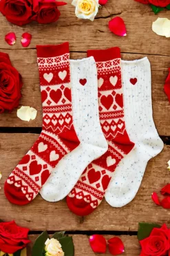 Kiel James Patrick Cream Heart Donegal Socks^ Socks