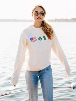 Kiel James Patrick Irish American Sweatshirt - Cream^Women Sweatshirts