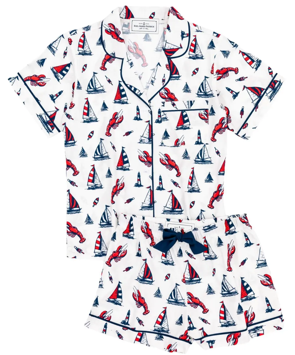 Kiel James Patrick Lobster Buoy Drawstring Shorts Pajama Set^Women Pajamas