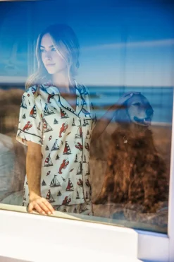 Kiel James Patrick Lobster Buoy Drawstring Shorts Pajama Set^Women Pajamas