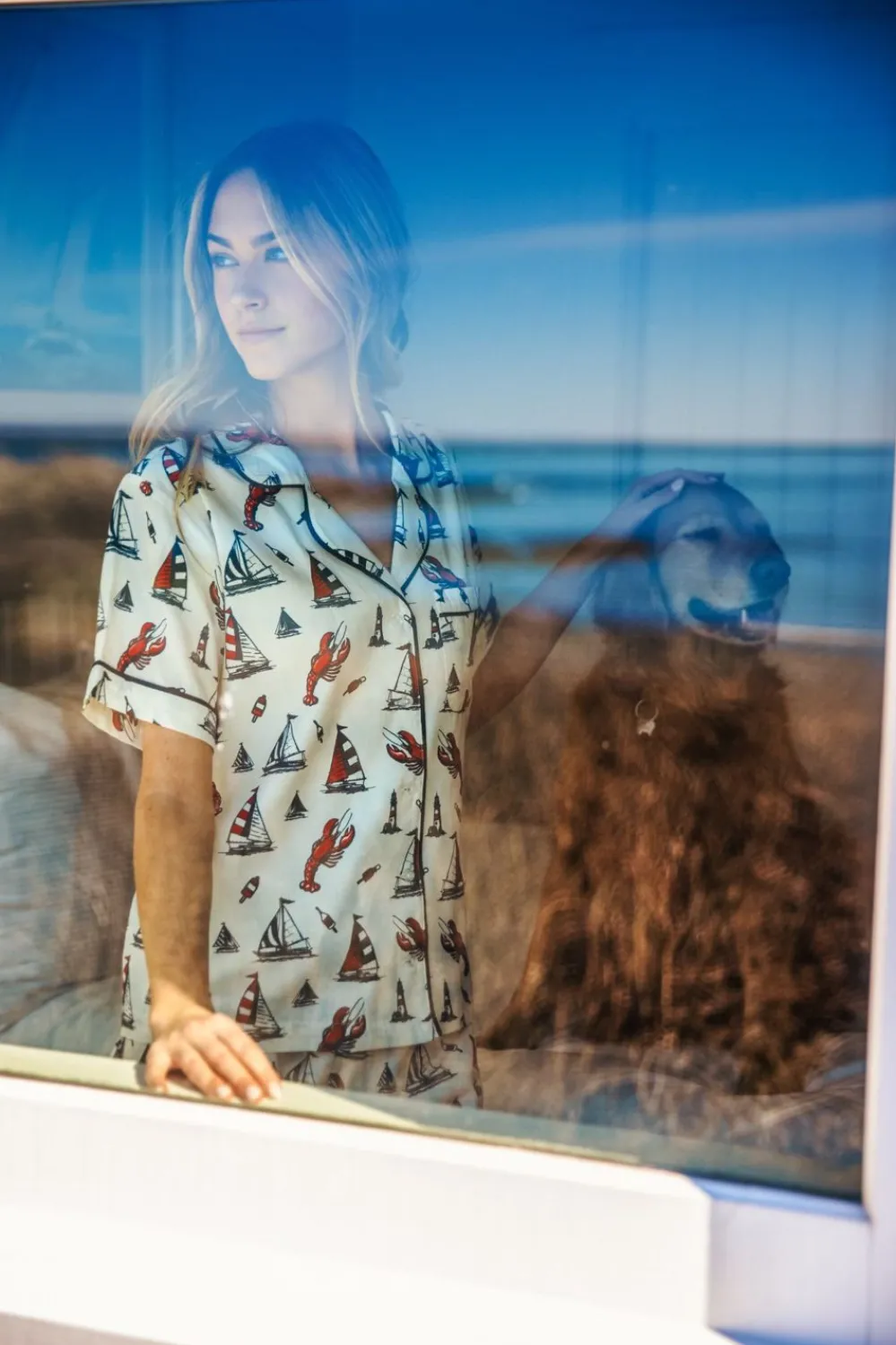 Kiel James Patrick Lobster Buoy Drawstring Shorts Pajama Set^Women Pajamas