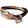 Kiel James Patrick Mahogany Plank^ Leather Bracelets