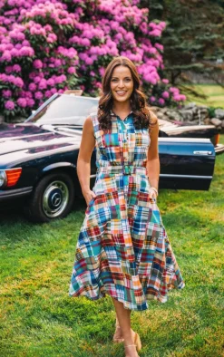 Kiel James Patrick Montauk Patchwork Madras Shirtdress^Women Dresses