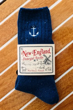 Kiel James Patrick Navy Anchor Donegal Socks^ Socks