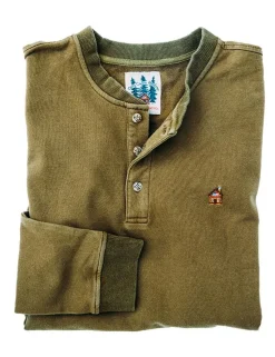 Kiel James Patrick Rustic Cabin Moss Henley^Men Shirts