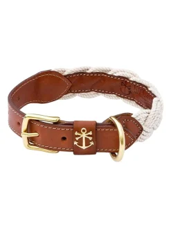 Kiel James Patrick The Knotty Dog Collar- White^ Leashes & Collars