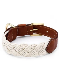 Kiel James Patrick The Knotty Dog Collar- White^ Leashes & Collars