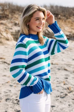 Kiel James Patrick The Ocean Lagoon Striped Sweater^Women Sweaters