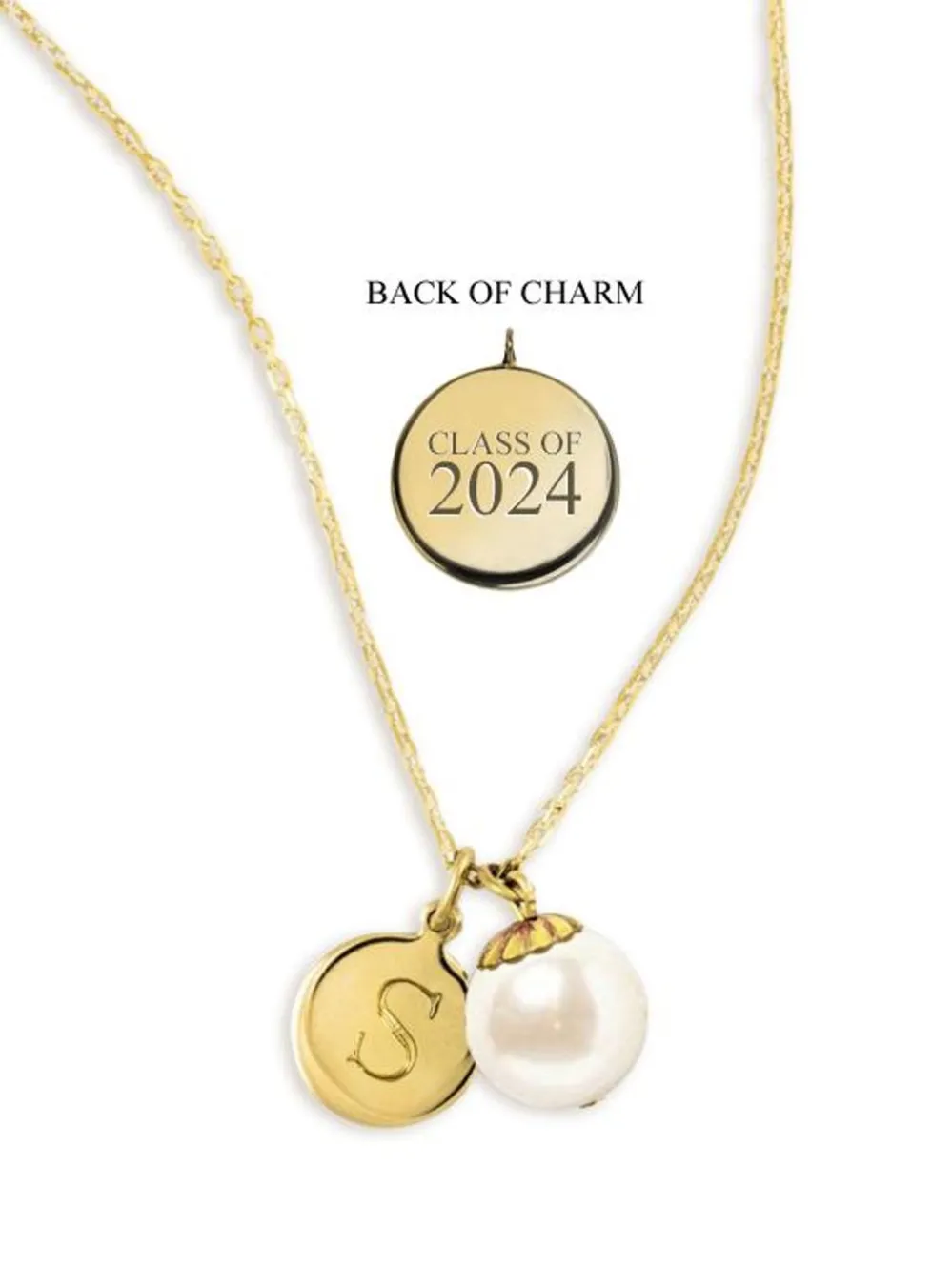 Kiel James Patrick World'S Your Oyster Gold Necklace --Class Of 2024^ Class Of 2024