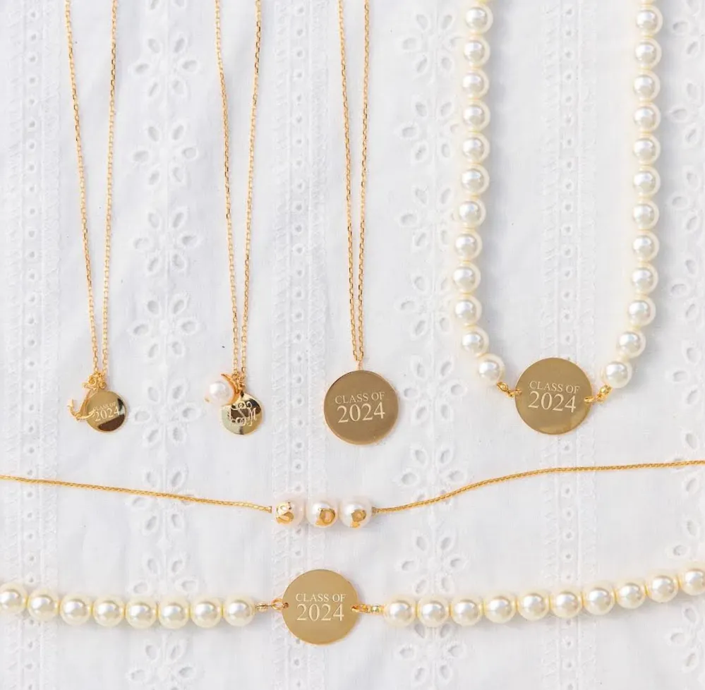 Kiel James Patrick World'S Your Oyster Gold Necklace --Class Of 2024^ Class Of 2024